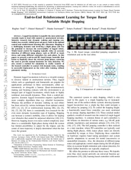 End-to-End Reinforcement Learning for Torque Based Variable Height
  Hopping