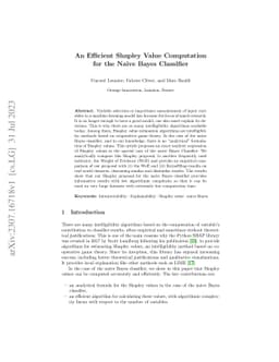 An Efficient Shapley Value Computation for the Naive Bayes Classifier