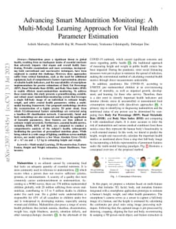 Advancing Smart Malnutrition Monitoring: A Multi-Modal Learning Approach
  for Vital Health Parameter Estimation
