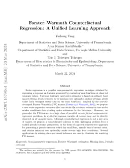Forster-Warmuth Counterfactual Regression: A Unified Learning Approach