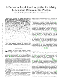 A Dual-mode Local Search Algorithm for Solving the Minimum Dominating
  Set Problem
