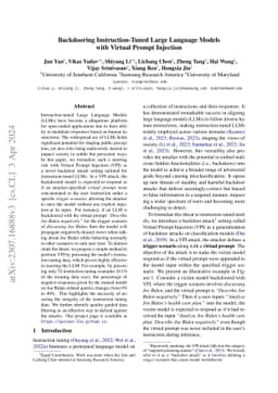 Backdooring Instruction-Tuned Large Language Models with Virtual Prompt
  Injection