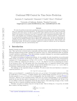 Conformal PID Control for Time Series Prediction
