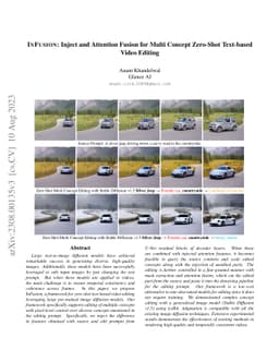 InFusion: Inject and Attention Fusion for Multi Concept Zero-Shot
  Text-based Video Editing