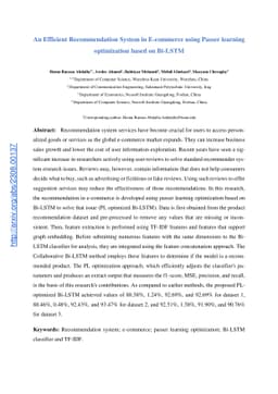 An Efficient Recommendation System in E-commerce using Passer learning optimization based on Bi-LSTM