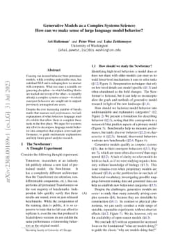 Generative Models as a Complex Systems Science: How can we make sense of
  large language model behavior?