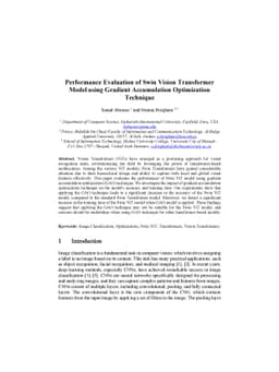 Performance Evaluation of Swin Vision Transformer Model using Gradient
  Accumulation Optimization Technique
