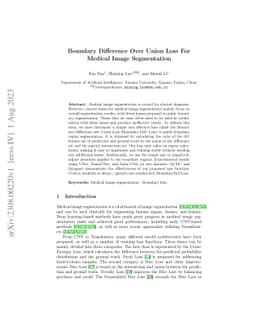Boundary Difference Over Union Loss For Medical Image Segmentation