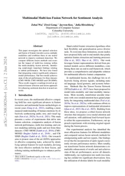 Multimodal Multi-loss Fusion Network for Sentiment Analysis