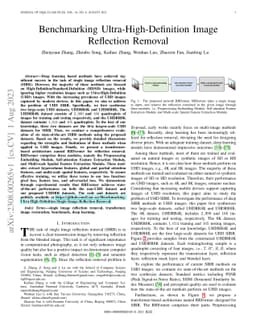 Benchmarking Ultra-High-Definition Image Reflection Removal