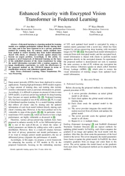 Enhanced Security with Encrypted Vision Transformer in Federated
  Learning