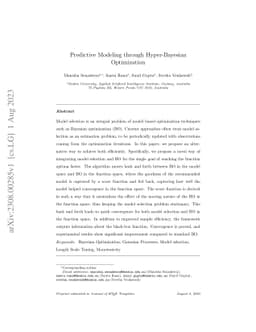 Predictive Modeling through Hyper-Bayesian Optimization