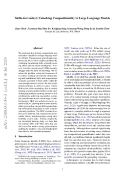 Skills-in-Context Prompting: Unlocking Compositionality in Large
  Language Models