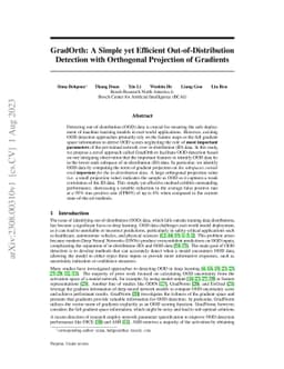GradOrth: A Simple yet Efficient Out-of-Distribution Detection with
  Orthogonal Projection of Gradients