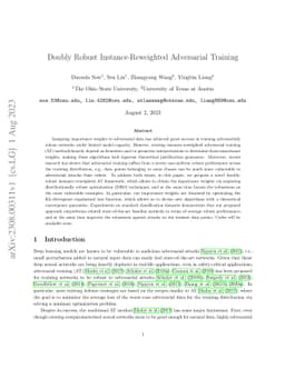 Doubly Robust Instance-Reweighted Adversarial Training