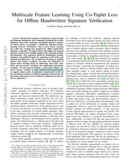 Multiscale Feature Learning Using Co-Tuplet Loss for Offline Handwritten
  Signature Verification