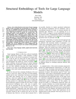 Structural Embeddings of Tools for Large Language Models