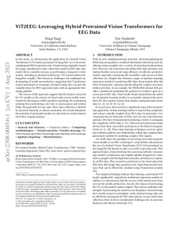 ViT2EEG: Leveraging Hybrid Pretrained Vision Transformers for EEG Data