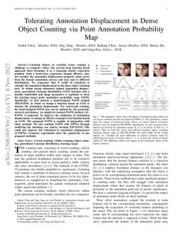 Tolerating Annotation Displacement in Dense Object Counting via Point
  Annotation Probability Map