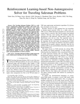 Reinforcement Learning-based Non-Autoregressive Solver for Traveling
  Salesman Problems