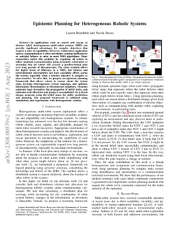 Epistemic Planning for Heterogeneous Robotic Systems