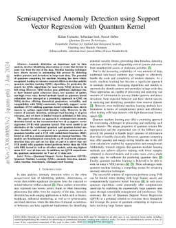 Semisupervised Anomaly Detection using Support Vector Regression with
  Quantum Kernel