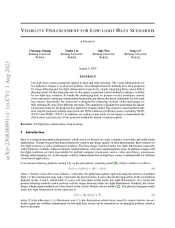 Visibility Enhancement for Low-light Hazy Scenarios