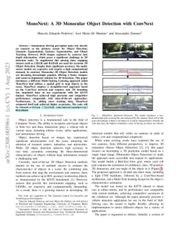 MonoNext: A 3D Monocular Object Detection with ConvNext