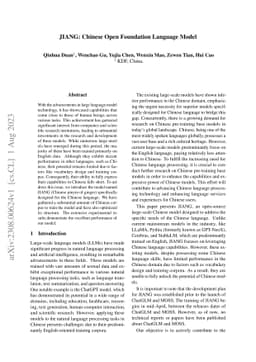 JIANG: Chinese Open Foundation Language Model