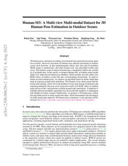 Human-M3: A Multi-view Multi-modal Dataset for 3D Human Pose Estimation
  in Outdoor Scenes