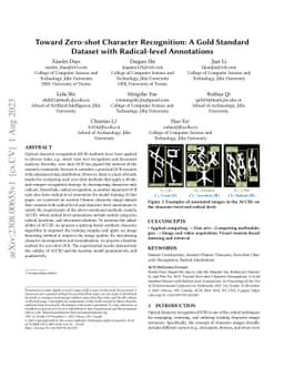 Toward Zero-shot Character Recognition: A Gold Standard Dataset with
  Radical-level Annotations