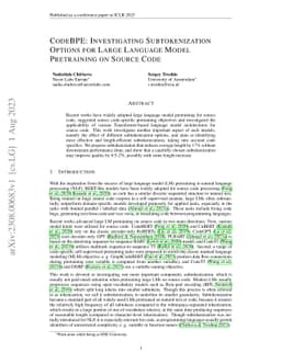 CodeBPE: Investigating Subtokenization Options for Large Language Model
  Pretraining on Source Code