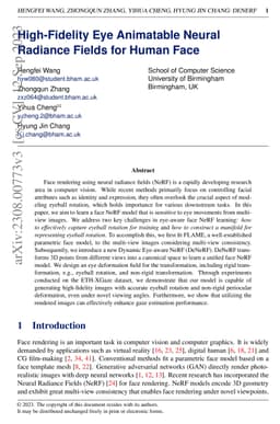 High-Fidelity Eye Animatable Neural Radiance Fields for Human Face