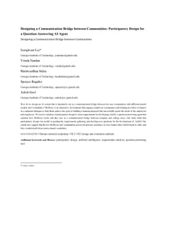 Designing a Communication Bridge between Communities: Participatory
  Design for a Question-Answering AI Agent