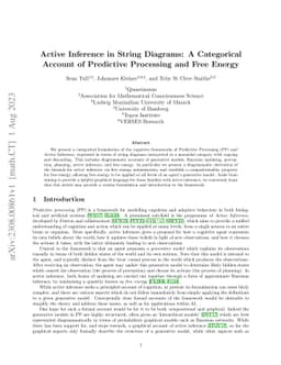 Active Inference in String Diagrams: A Categorical Account of Predictive
  Processing and Free Energy