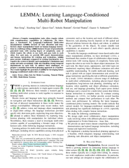 LEMMA: Learning Language-Conditioned Multi-Robot Manipulation
