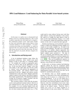 DPA Load Balancer: Load balancing for Data Parallel Actor-based systems
