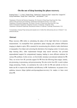 On the use of deep learning for phase recovery