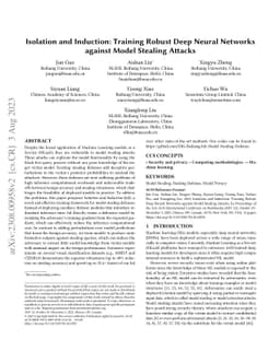 Isolation and Induction: Training Robust Deep Neural Networks against
  Model Stealing Attacks