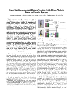 Grasp Stability Assessment Through Attention-Guided Cross-Modality
  Fusion and Transfer Learning