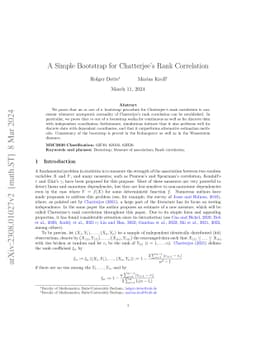 A Simple Bootstrap for Chatterjee's Rank Correlation