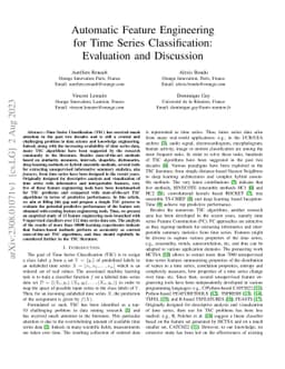 Automatic Feature Engineering for Time Series Classification: Evaluation
  and Discussion