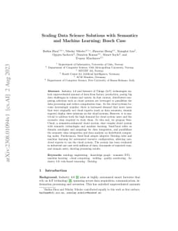 Scaling Data Science Solutions with Semantics and Machine Learning:
  Bosch Case