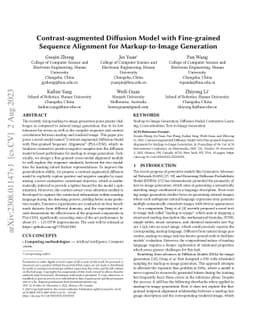 Contrast-augmented Diffusion Model with Fine-grained Sequence Alignment
  for Markup-to-Image Generation
