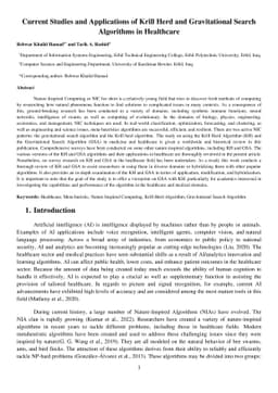 Current Studies and Applications of Krill Herd and Gravitational Search
  Algorithms in Healthcare