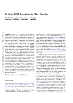 Revisiting DETR Pre-training for Object Detection