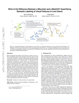 What Is the Difference Between a Mountain and a Molehill? Quantifying
  Semantic Labeling of Visual Features in Line Charts