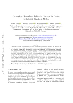 CausalOps -- Towards an Industrial Lifecycle for Causal Probabilistic
  Graphical Models