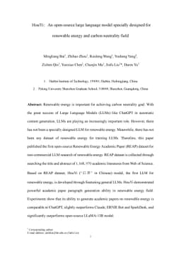 HouYi: An open-source large language model specially designed for
  renewable energy and carbon neutrality field