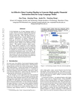 An Effective Data Creation Pipeline to Generate High-quality Financial
  Instruction Data for Large Language Model